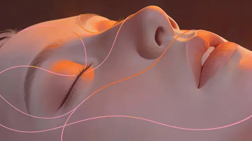 Face in rose-gray sculpted relief