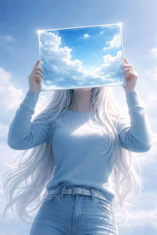 Figure Holding Window to Sky