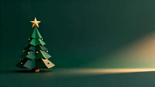 Fir Tree Minimalist Christmas Background Scene