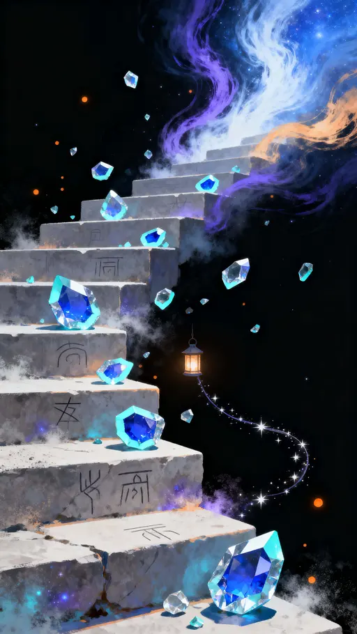 Floating Luminous Staircase to Sky