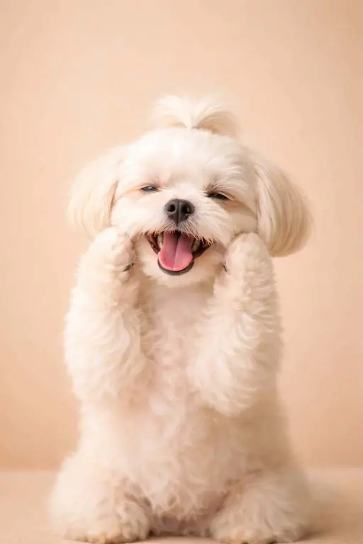 fluffy white dog portrait photography