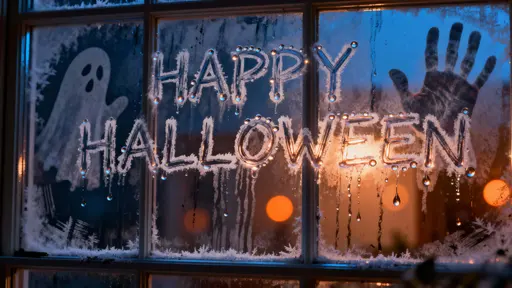 Fogged Windowpane with Halloween Message