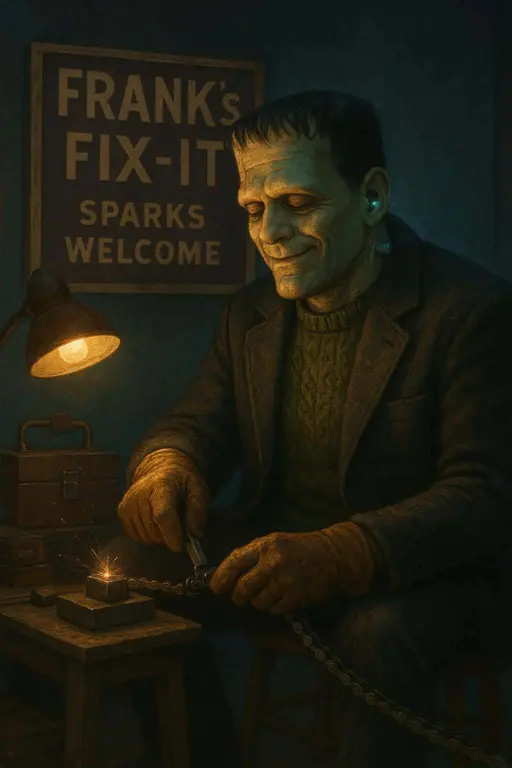 Frankenstein Monster Tightening Bicycle Chain