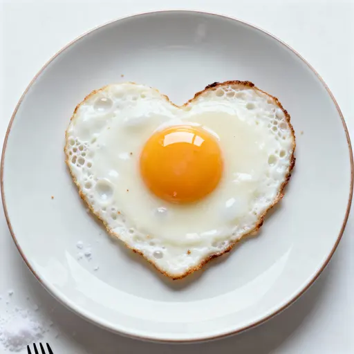 Fried Egg Overhead Heart Yolk