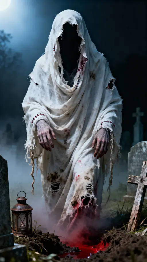 Ghost in Torn Shroud Close-up
