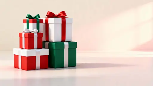 Gift Boxes Left Cluster on Cream-Blush