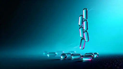 Glass orb chain on teal gradient