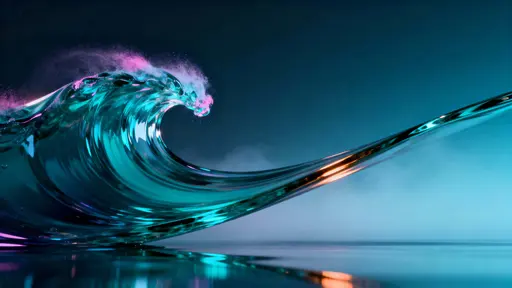 Glass Ribbon over Teal Gradient