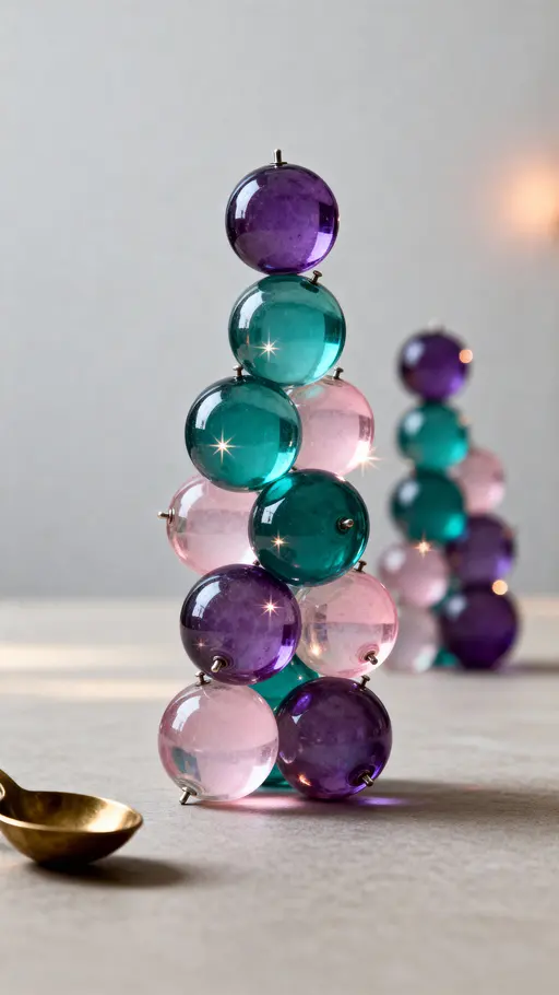 Glass sphere cluster in portrait