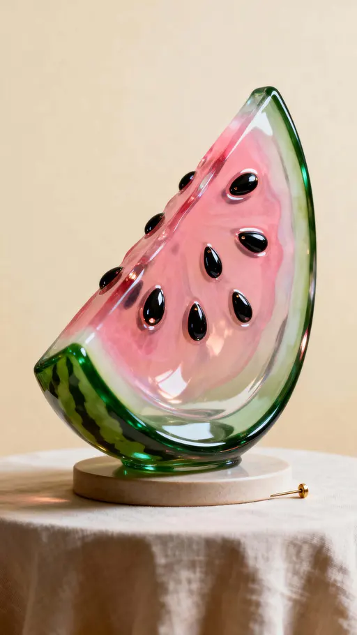Glass Watermelon Slice Still Life