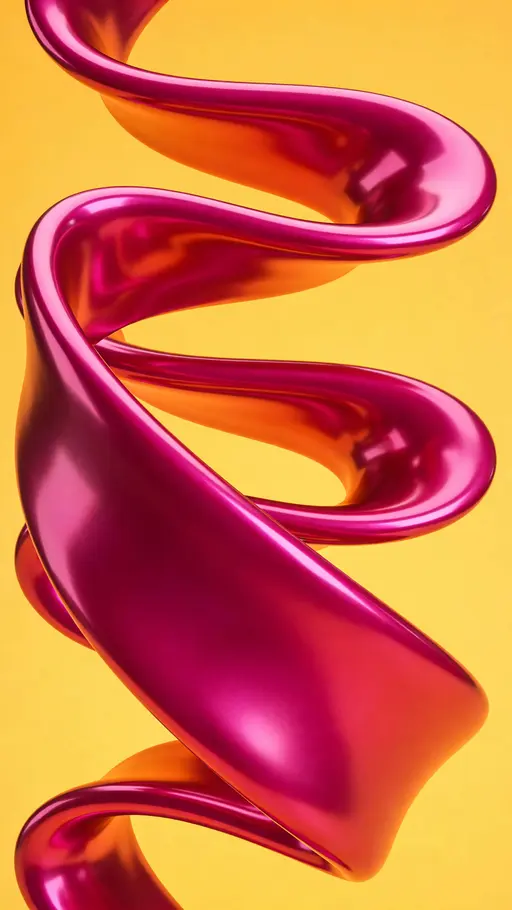 Glossy Abstract Form with Curving Ribbon