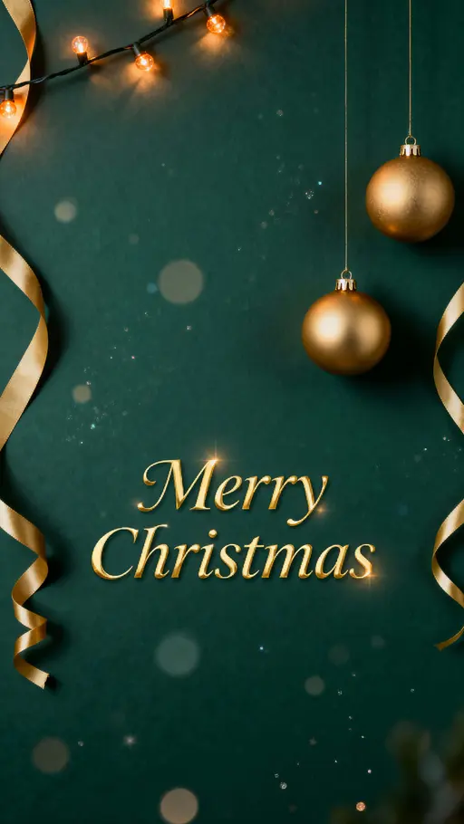 Gold Ornaments Holiday Poster, Elegant Minimal