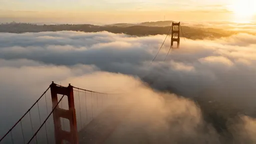 Golden Gate Bridge Towers Above Fog