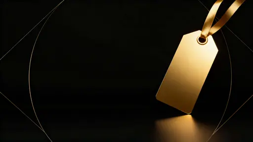 Golden price tag in matte black