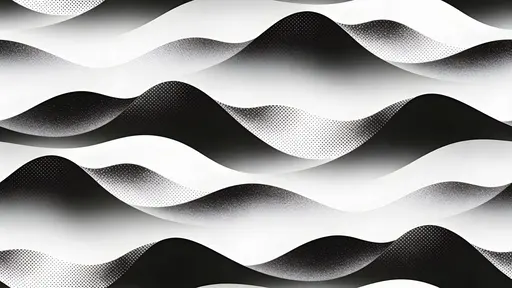 Halftone Wave Pattern in Black and White
