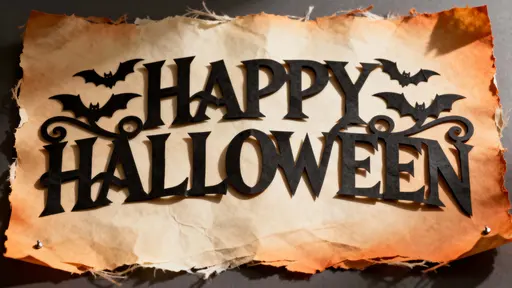 Halloween paper-cut lettering macro close-up