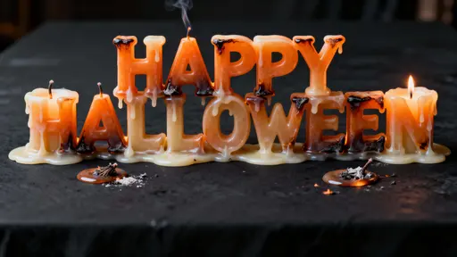 HAPPY HALLOWEEN candle-letter wax sculpture