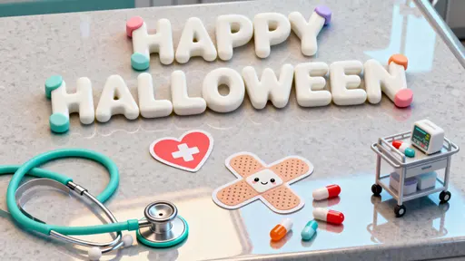 Happy Halloween porcelain sculpture with props