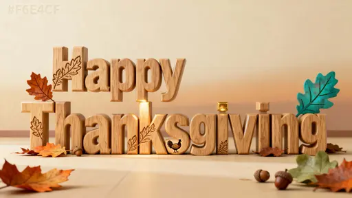 Happy Thanksgiving wooden block letter scene
