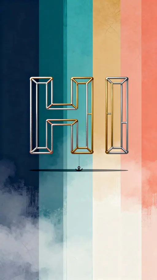 HI hollow wireframe poster design