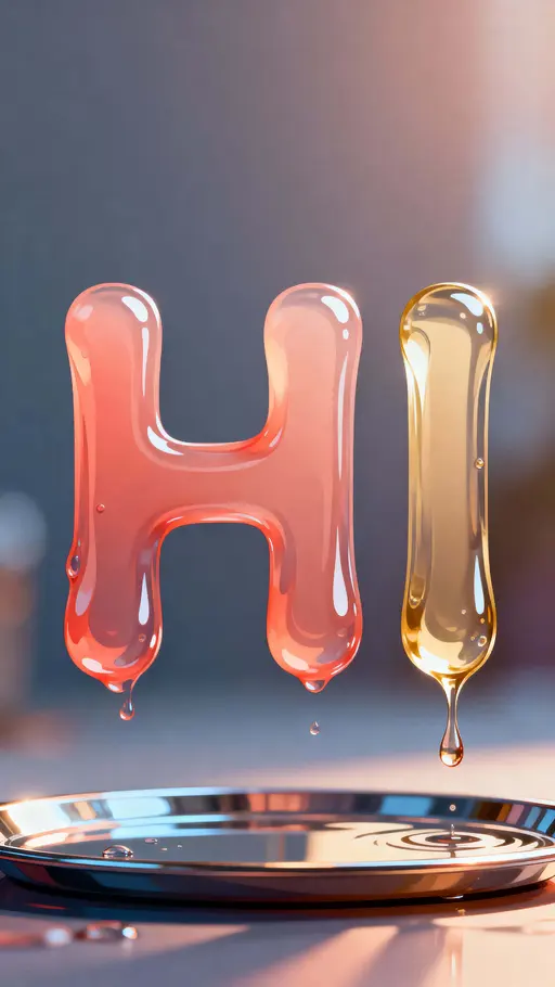 HI letters formed by liquid shapes