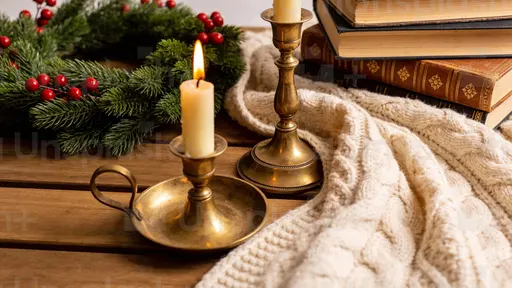 Holiday Table Setting with Pine Ornaments