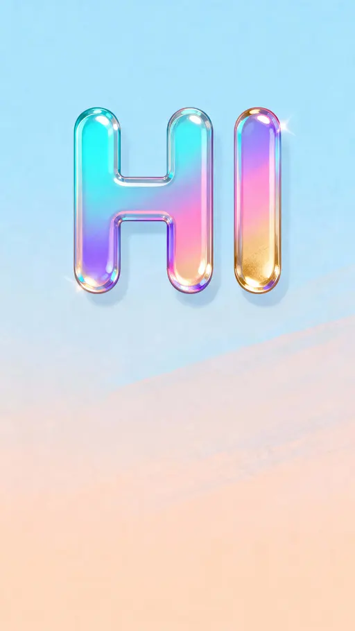 Holographic "HI" Greeting Portrait