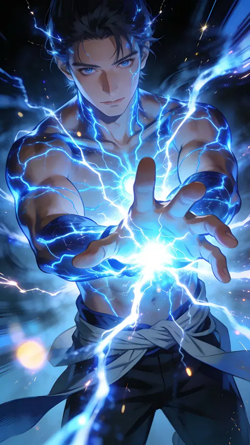 Human Channeling Pure Electric Energy in Night