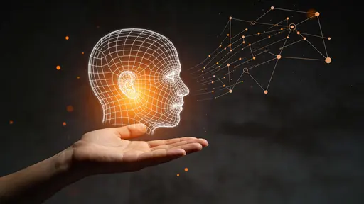 Human Hand Presenting Holographic Head