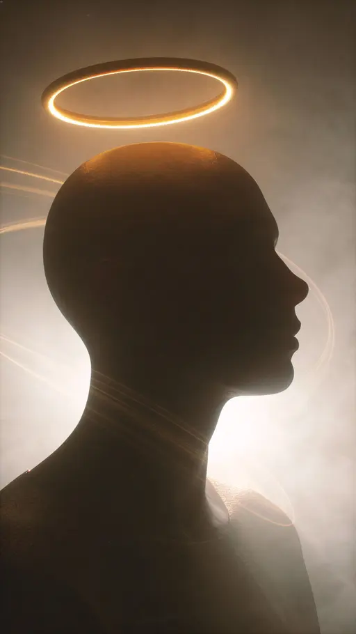 Human Silhouette with Golden Halo