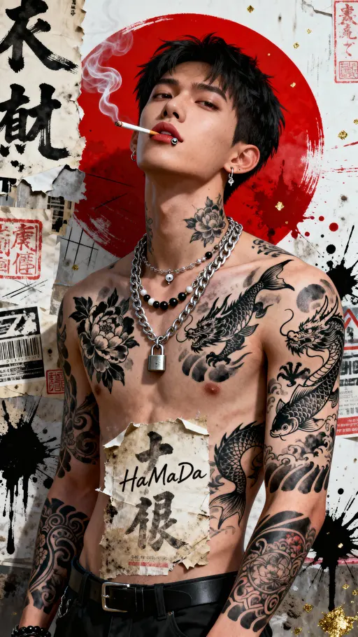 Hyperrealistic Manga Streetart Portrait — Urban Rebel (9:16)