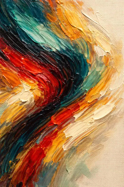 Impasto paint surface oil painting study