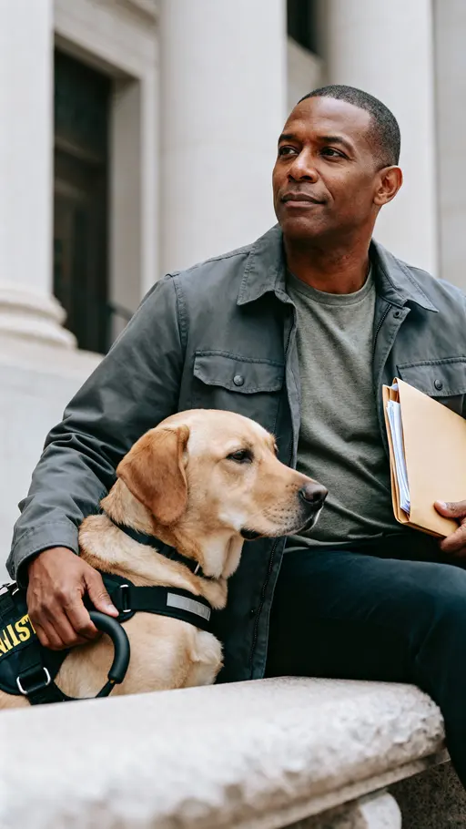 Jared, Black Army Veteran Half-Body Portrait
