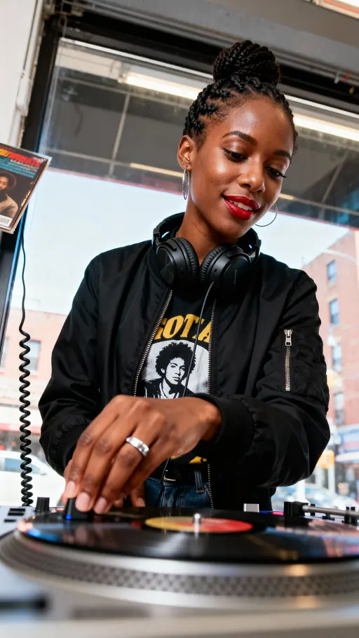 Keisha DJ in Brooklyn, half-body