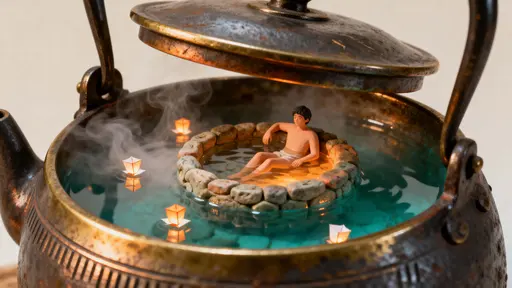 Kettle Hot Spring with Tiny Bather