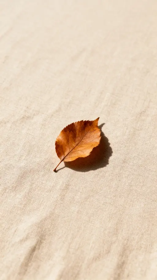 Leaf on Linen Minimal Still Life