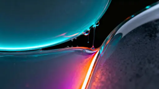 Liquid-glass seam macro close-up cinematic