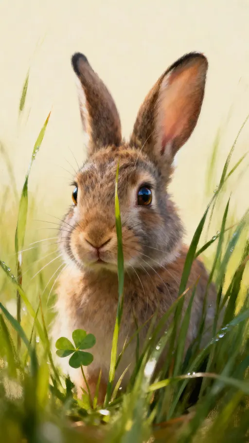 Little Rabbit in Tall Meadow Grass