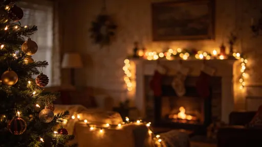 Living room with warm fairy lights