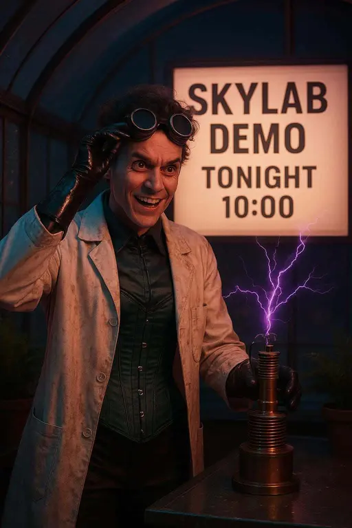 Mad Scientist on Rooftop Greenhouse