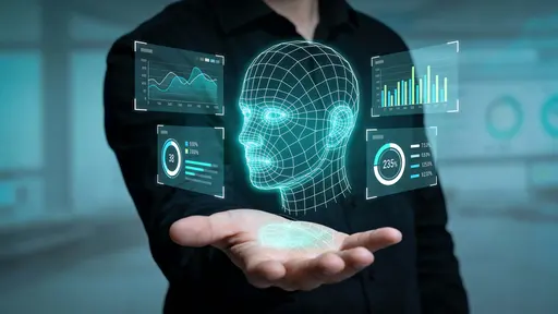 Man with Holographic Wireframe Head