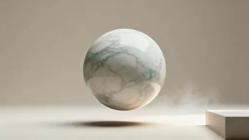 Marble Shape Floating in Soft Light
