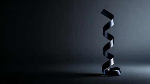 Matte-black ribbon minimal 16:9 composition