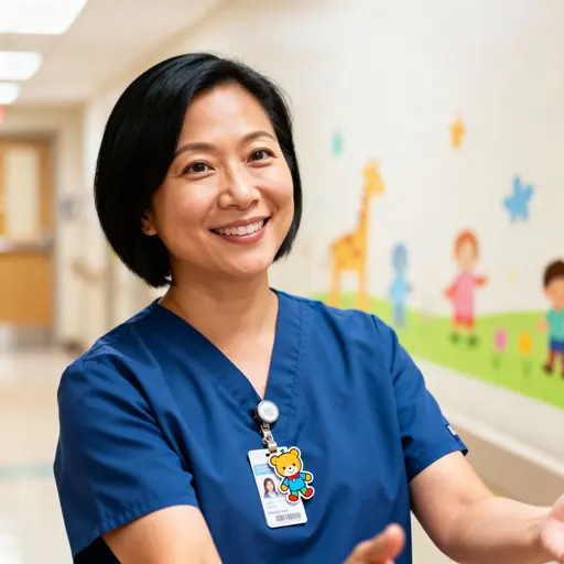Mei Lin pediatric nurse half-body portrait