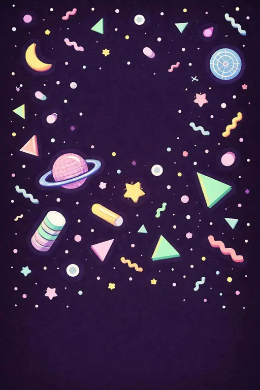 Memphis Night Sky vector illustration