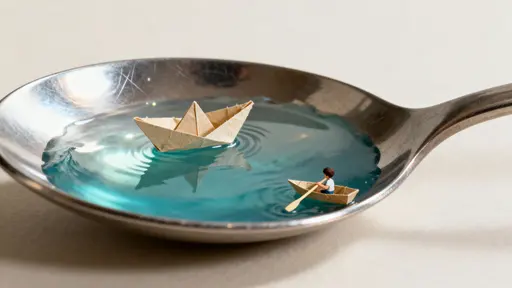 Metal Spoon Miniature Ocean Scene