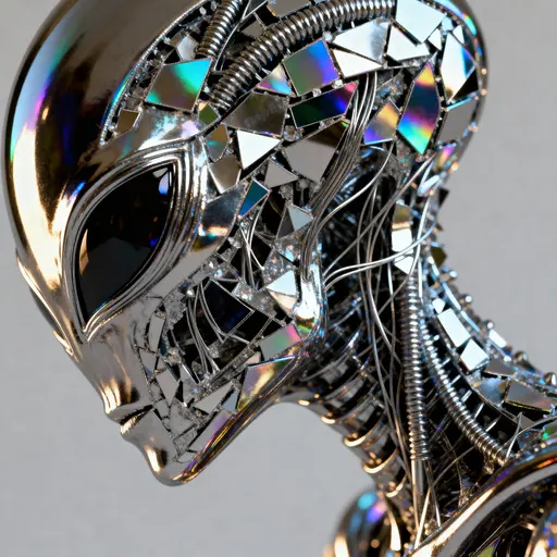 Metallic Particle Alien — Photorealistic