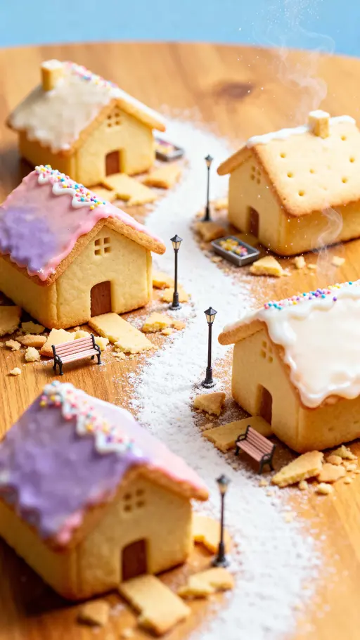 Mini-cookie town in vertical frame