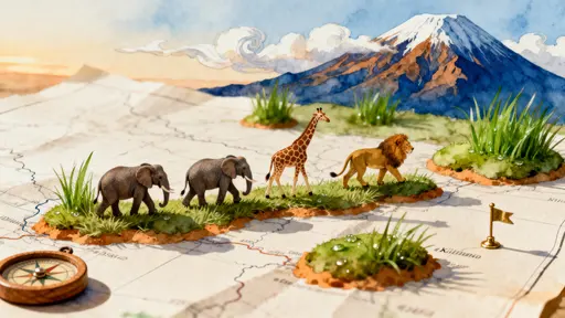 Mini elephants, giraffes, and lions parade