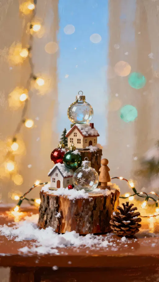 Miniature Christmas village ornaments